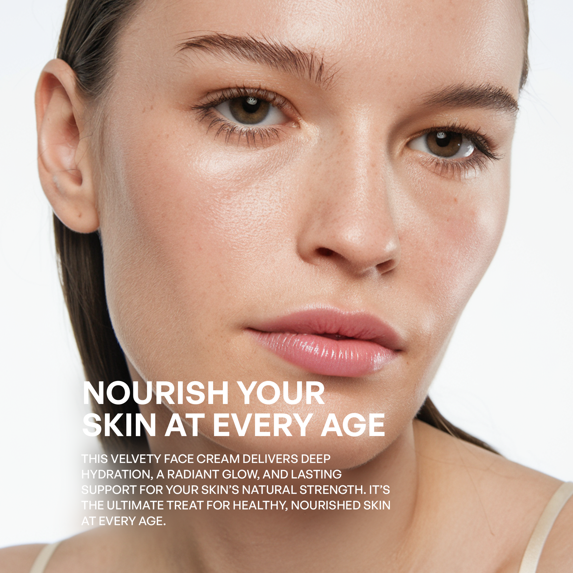 Outdoor Rich Creme with a close-up of a woman face