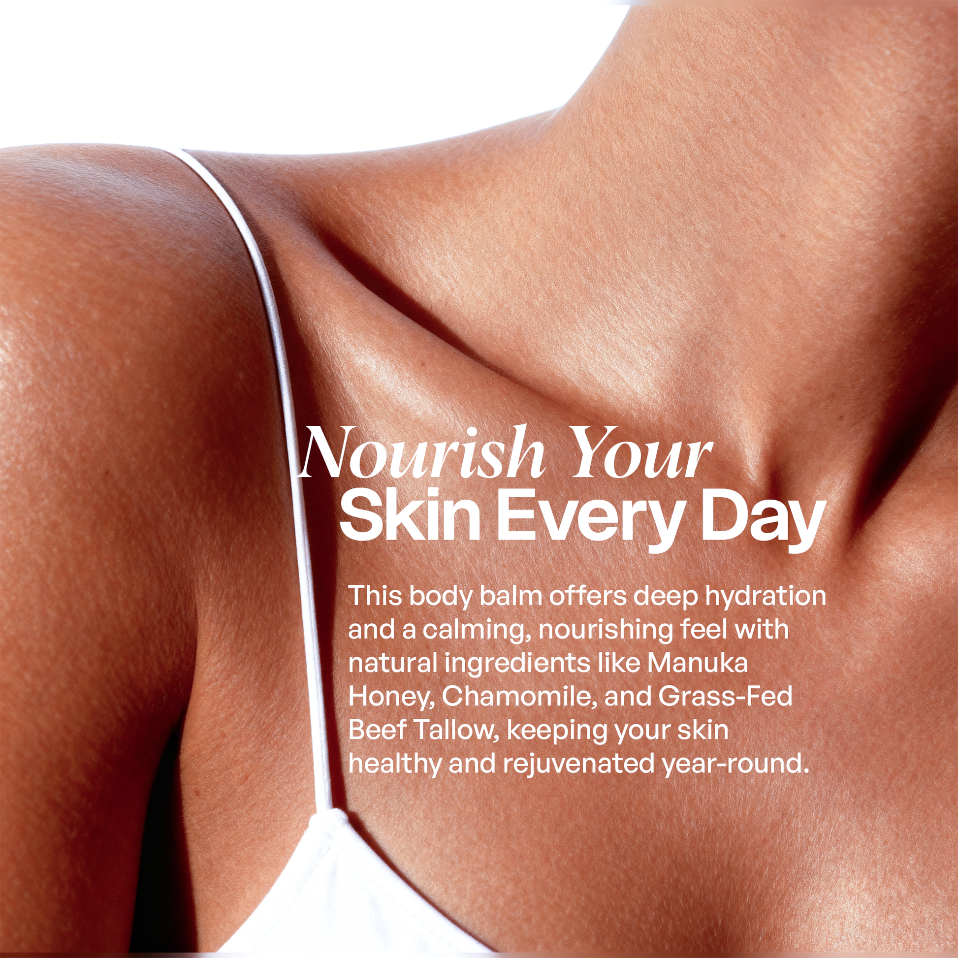 Advertisement for outdoor Tallow Body Balm with text