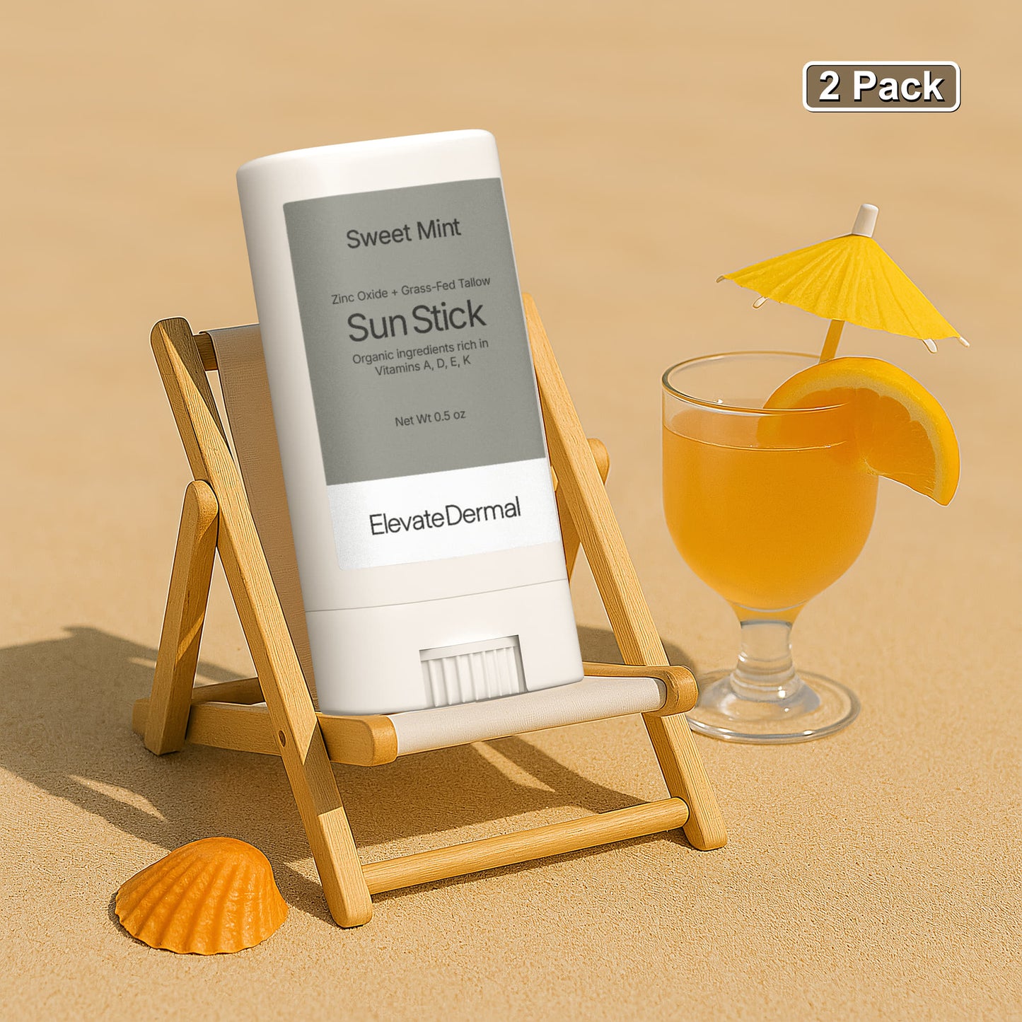 2 Pack Tallow Zinc Sun Stick