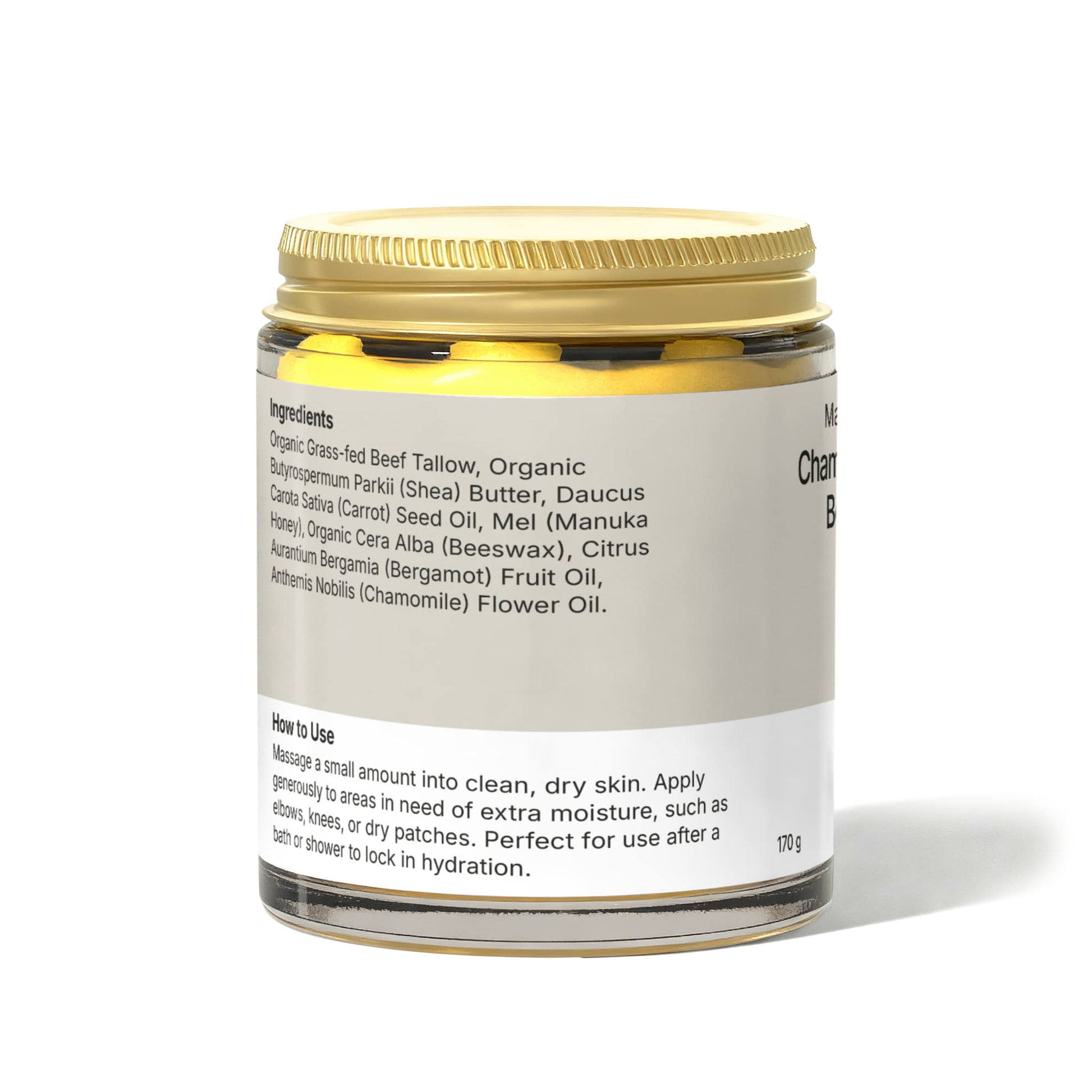 Manuka Honey Chamomile Tallow Body Balm Back View Image