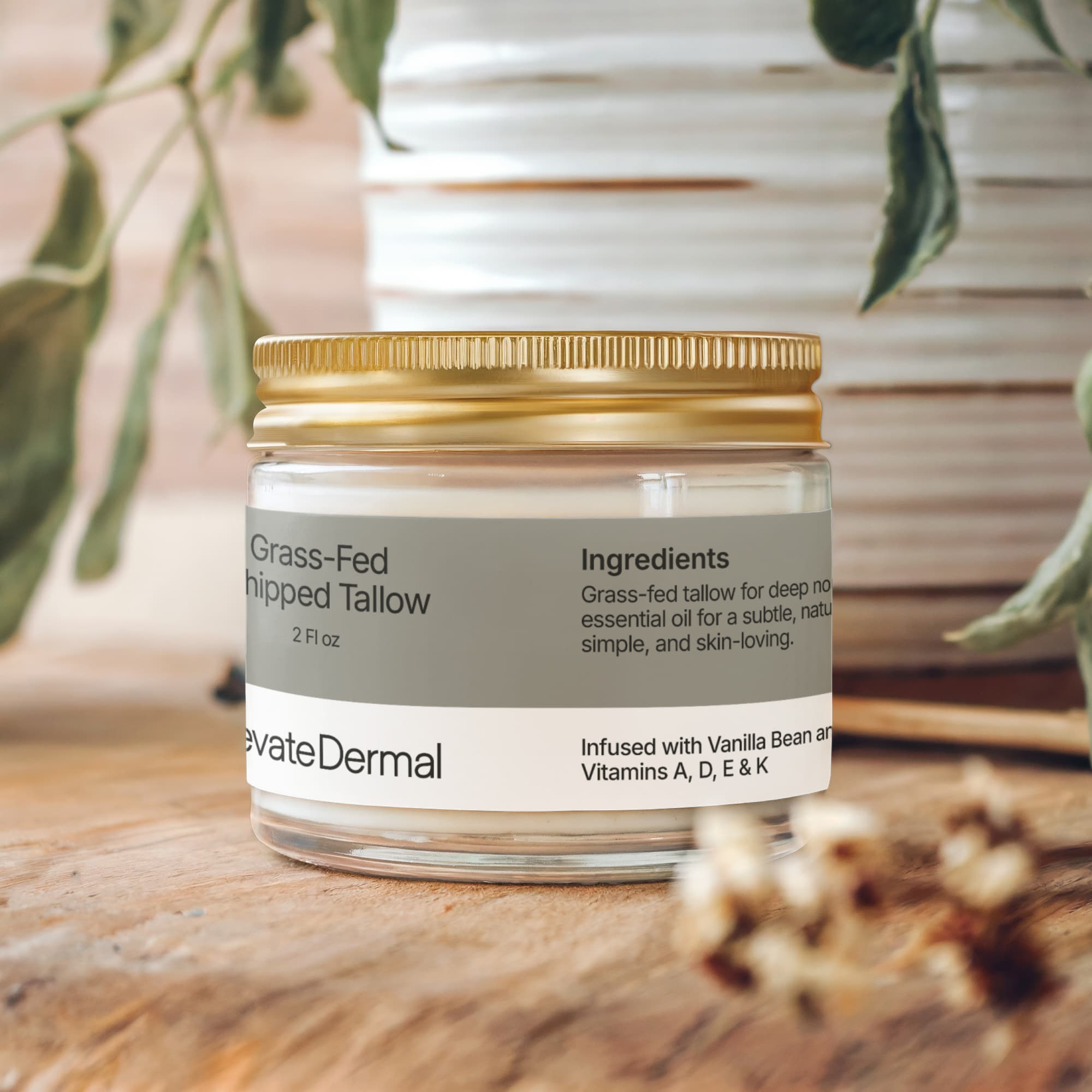 Whipped Grass-Fed Tallow Balm with Vanilla Bean