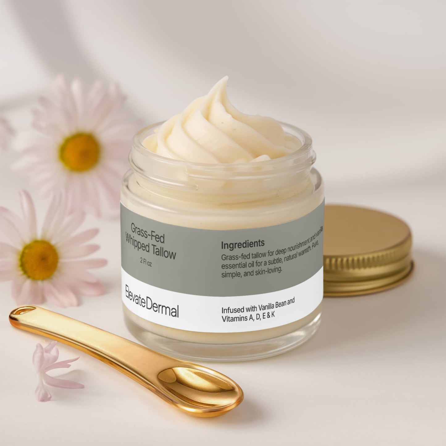 Whipped Grass-Fed Tallow Balm with Vanilla Bean
