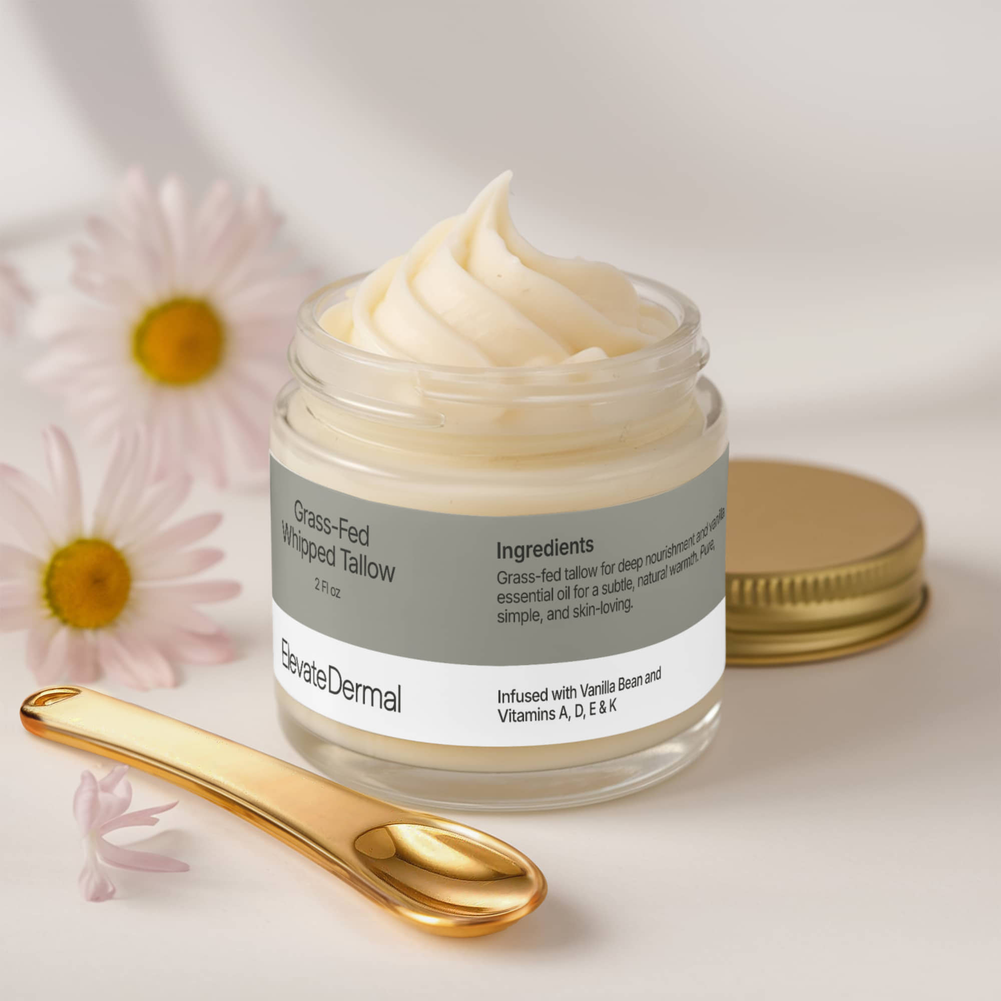 Whipped Grass-Fed Tallow Balm with Vanilla Bean